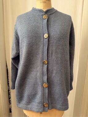 Gloria, Grandma Inspired, Lurex blended Cardigan, Gold Buttons, Vintage